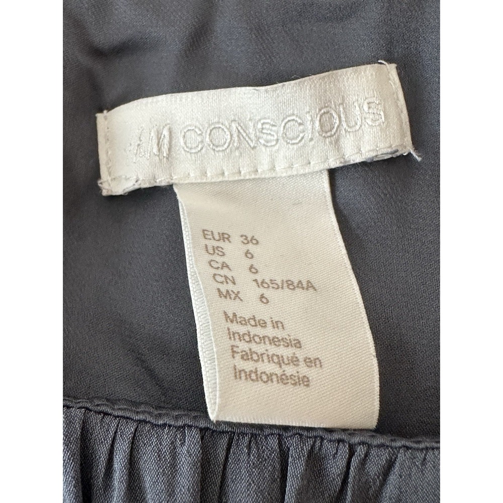 H&M Conscious Maxi Dress Women Size 6 Gray Formal Wedding Elegant Sleeveless - Picture 4 of 11